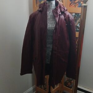 Unisex  Burgundy Leather Jacket Genuine Leather Excellent Condition